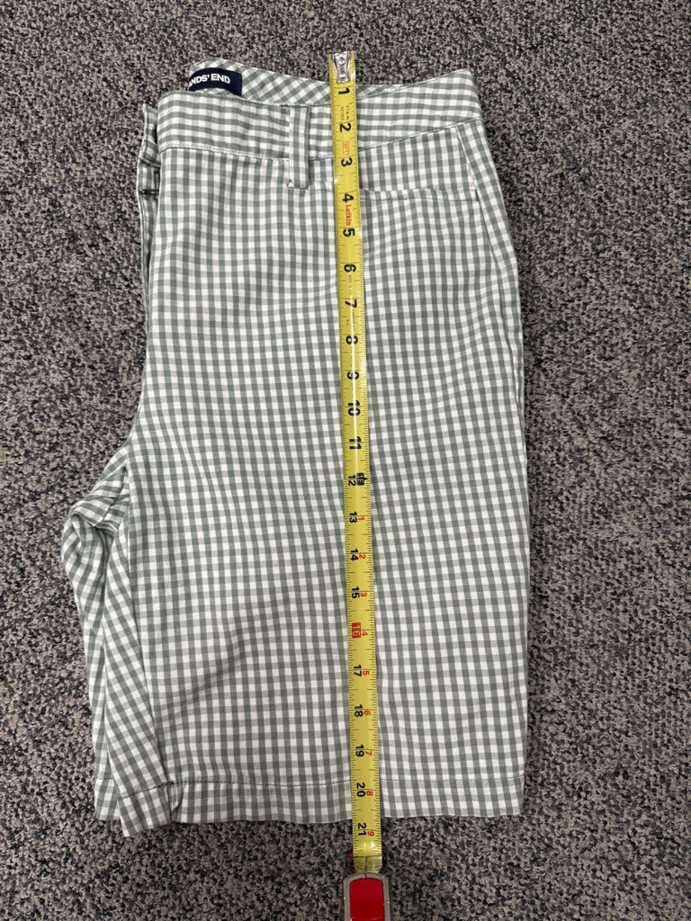 Lands' End Women’s Gingham Checkered High Waist Shorts - Picture 8 of 11